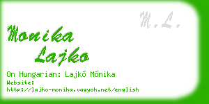 monika lajko business card