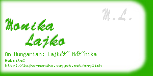 monika lajko business card